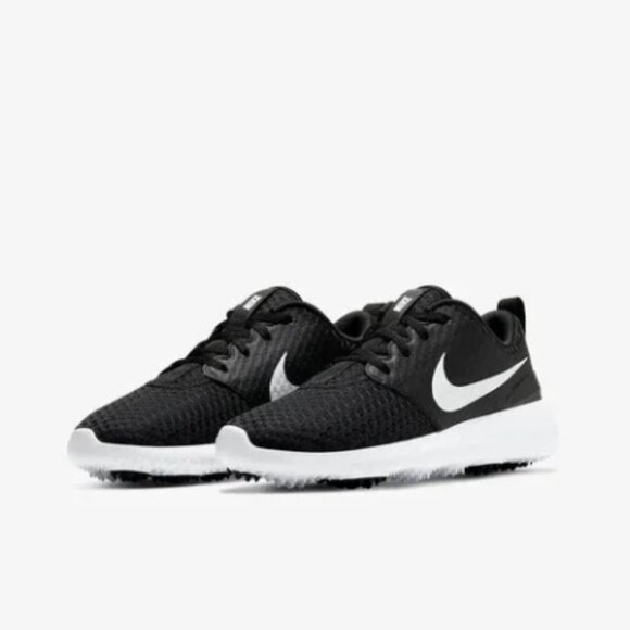 Kids Black and white Nike Roche G Jr golf shoe -Kids Sz 2 - Picture 5 of 8